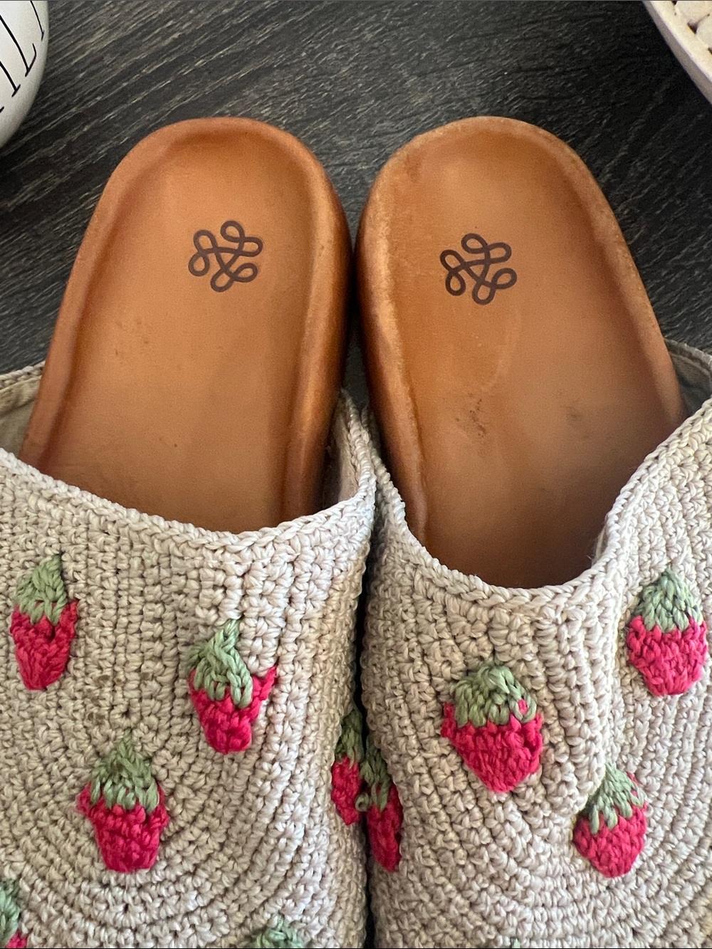 The Sak Hand-Crocheted Strawberry Slip-On Mules in Beige - size 8 - Picture 4 of 7